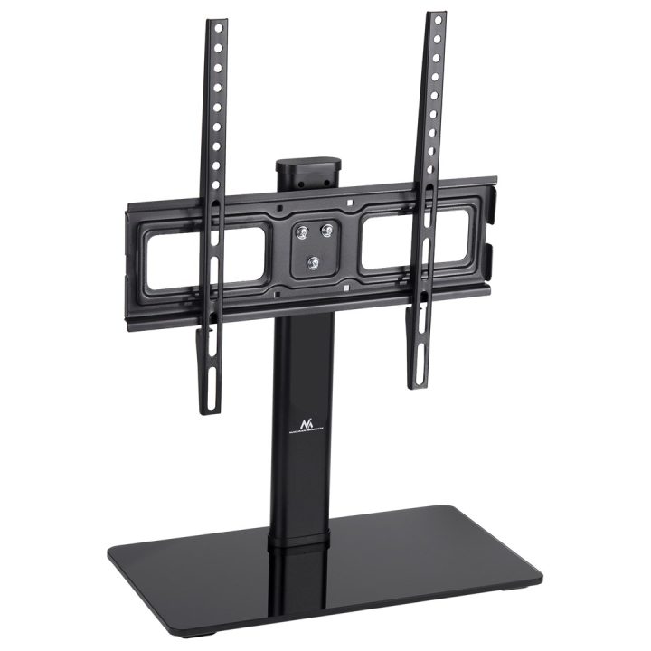 Maclean MC-450 Universal TV Stand for TV Cabinet max. 40kg max. VESA 400x400 32-65 Tempered Glass Base 3-Level Height Adjustment