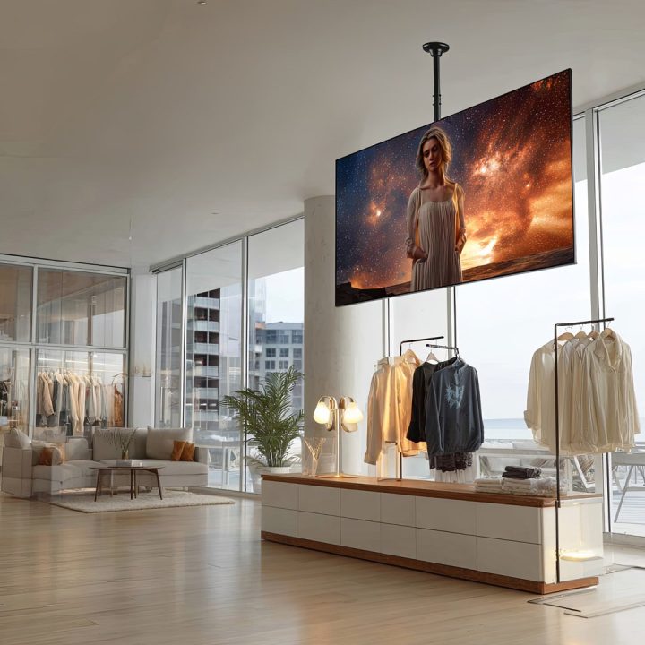 Universal LED LCD monitor with LCD OLED QLED screen for ceiling mounting 23-100 max. 50 kg Max VESA 600x400