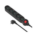 Maclean MCE185 power extension 5 m 5 AC outlet(s) Indoor Black