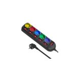 Maclean MCE204M power extension 1.5 m 5 AC outlet(s) Indoor Black Multicolour