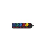 Maclean MCE204M power extension 1.5 m 5 AC outlet(s) Indoor Black Multicolour