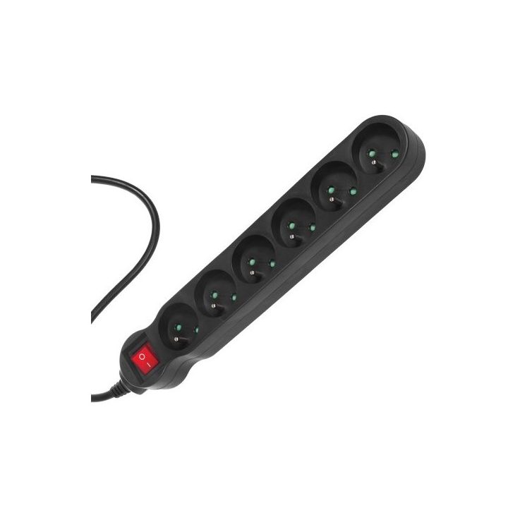 Maclean MCE225 power extension 1.5 m 6 AC outlet(s) Indoor Black