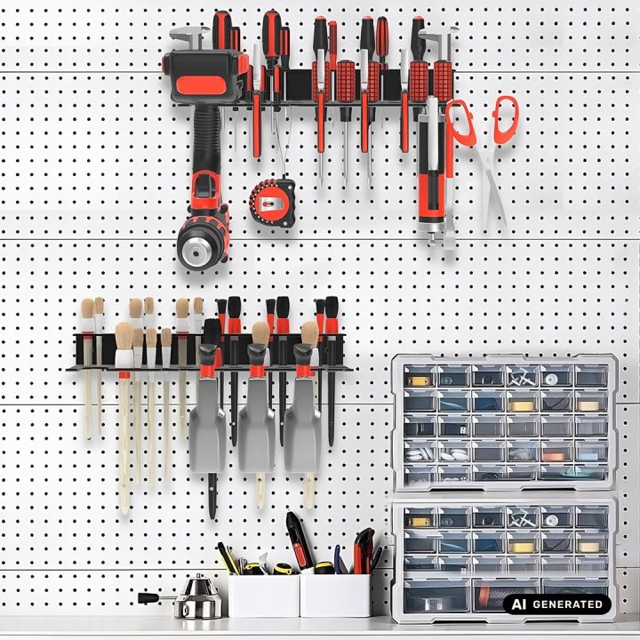 Maclean Wall-Mounted Organizer / Tool Shelf black dimensions 40x14.5x4.6 cm max. 30 kg MC-141