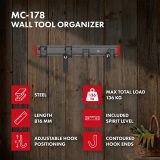 Maclean Wall-Mounted Tool Organizer steel max. load 136 kg width 816 mm MC-178
