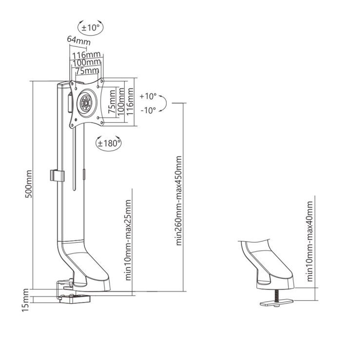 Maclean Monitor Desk Mount 17 -32 8kg MC-853