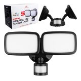 Maclean LED wall lamp with PIR sensor 20W 1500lm IP65 neutral white 4000K black MCE524 B