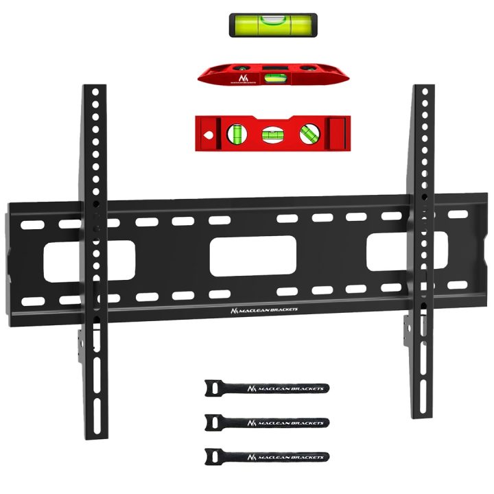 Maclean TV MC-419 Wall Mount Bracket 32 -100 VESA 600x400 45kg Tilting Universal Adjustable Spirit Level Accessories Flat Heavy