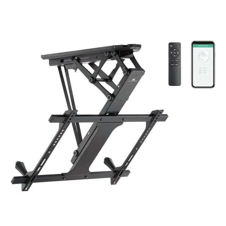 Maclean electric ceiling mount for TV TUYA support max VESA 600x400 for sloping walls remote control 32 -70 35kg MC-880T