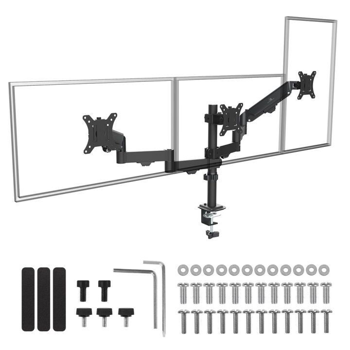 Maclean 3 monitor mount gas spring 17 -27 2-8kg black MC-137