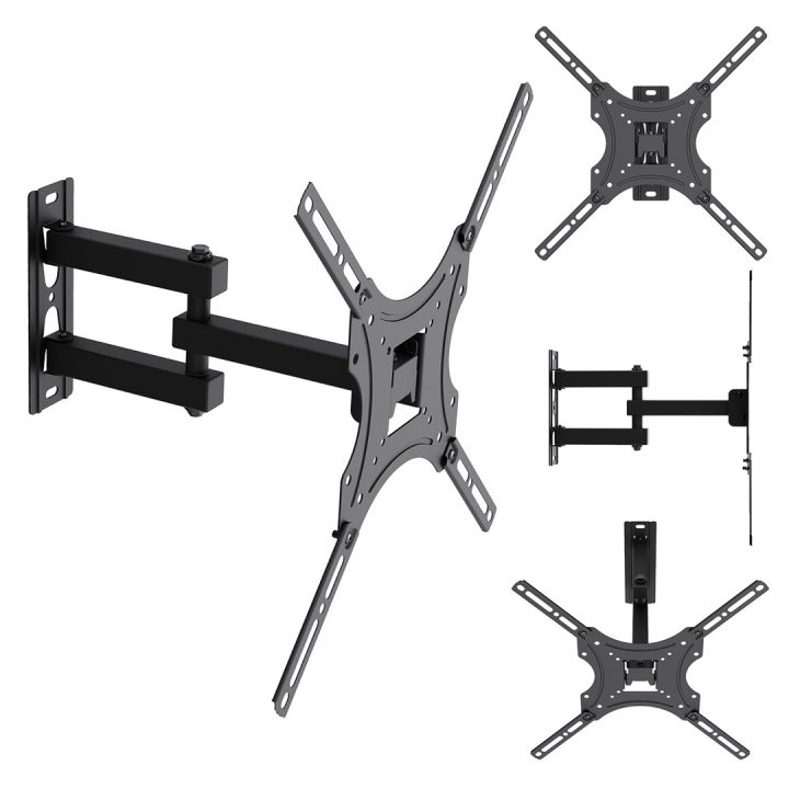 Maclean TV Mount / Bracket max VESA 400x400 32-55 up to 25 kg black tilt adjustment 0°–-15° and swivel adjustment +90°–-90° MC-1
