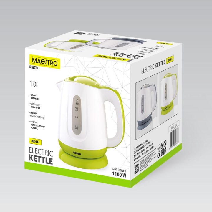 Electric kettle MAESTRO MR013 1 L 1100 W (MR-013-GREEN) Green White