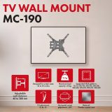 Maclean TV Mount / Bracket max VESA 400x400 32-55 up to 25 kg black tilt adjustment 0°–-15° and swivel adjustment +90°–-90° MC-1