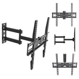 Maclean TV Mount / Bracket max VESA 400x400 32-55 up to 30 kg black tilt adjustment +2°~-10° and swivel adjustment +90°~-90° MC-