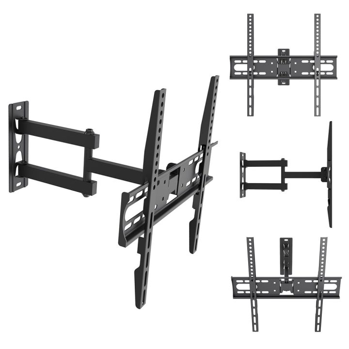 Maclean TV Mount / Bracket max VESA 400x400 32-55 up to 30 kg black tilt adjustment +2°~-10° and swivel adjustment +90°~-90° MC-
