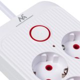 Maclean power strip 6 socket extension + 4xUSB 110-240V AC 50/60Hz 2.1A max 2500W 1.5 m white MCE389 W