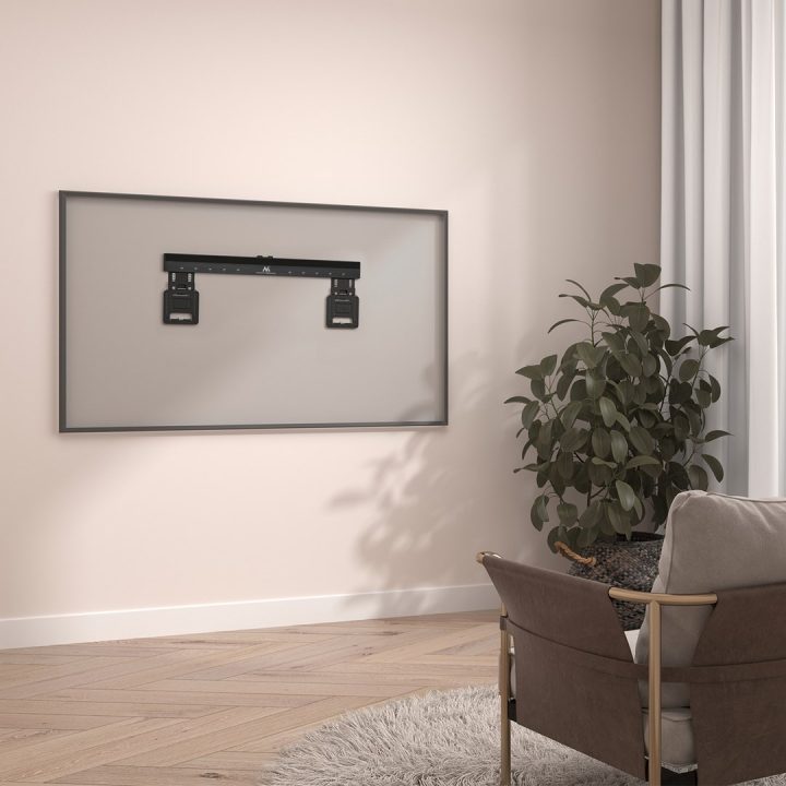 Maclean MC-481 Ultra Flat Slim TV Wall Mount Bracket Holder for 37-80 Flat Curved up to 75kg Max. VESA 600x400 Universal TV Moun