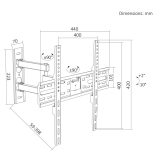 Maclean TV Mount / Bracket max VESA 400x400 32-55 up to 30 kg black tilt adjustment +2°~-10° and swivel adjustment +90°~-90° MC-