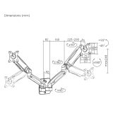 Maclean wall mount for two monitors 17-32'' 9kg max mechanical spring MC-988
