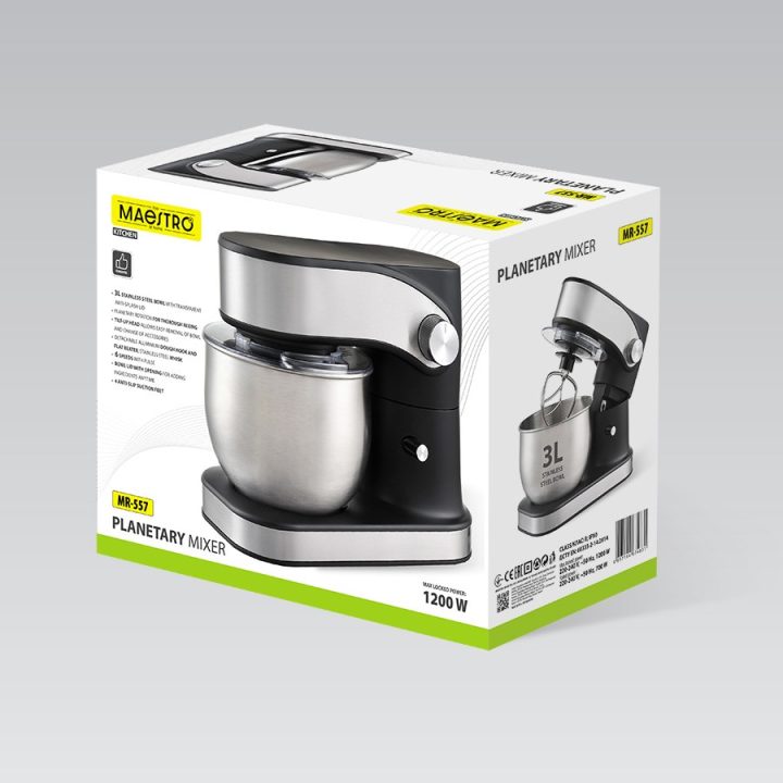 Feel-Maestro MR-557 Planetary mixer with 3 l bowl 1200 W Black