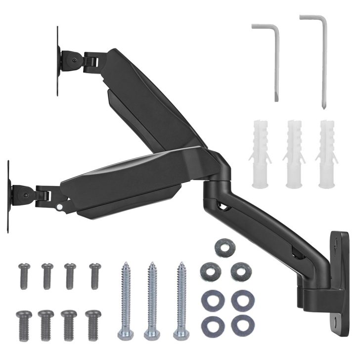 Maclean wall mount for two monitors 17-32'' 9kg max mechanical spring MC-988