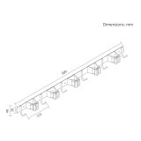 Maclean wall-mounted organizer for garden tools and mops steel with hooks max. load 20 kg width 60 cm MC-185