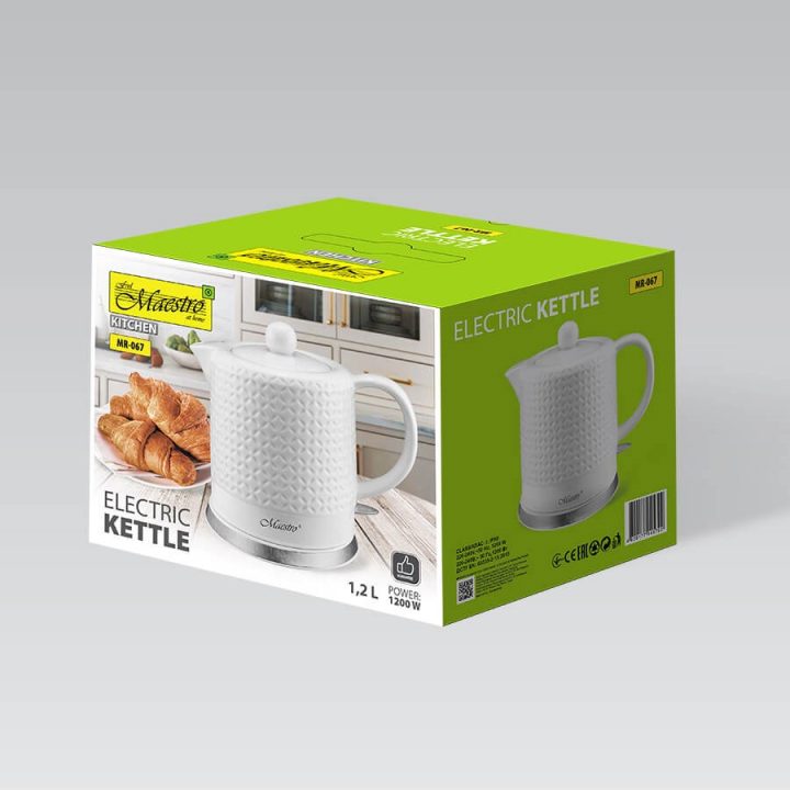 Feel-Maestro MR067 electric kettle 1.2 L 1200 W White