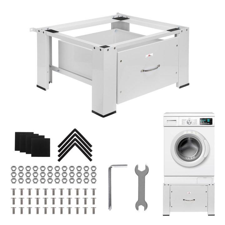 Maclean washer / dryer base with drawer max load 150kg white MC-117 W