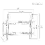 Maclean TV Mount / Bracket max VESA 600x400 37-86 up to 45 kg black tilt adjustment 0°–8° MC-188