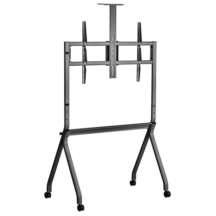 Maclean TV stand / cart camera shelf on casters 55-100 max load 120kg/10kg shelf max. VESA 900x600 black MC-114 B