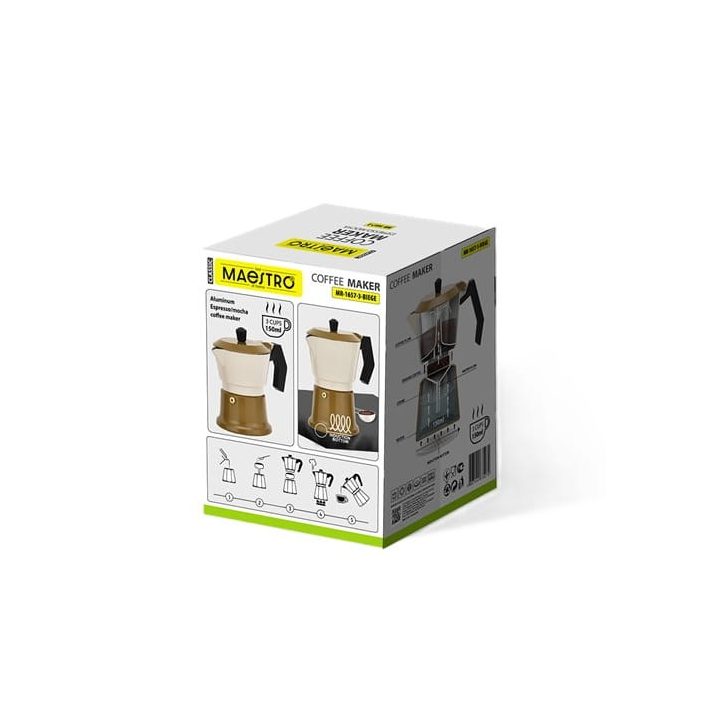 Aluminium moka pot MR-1657-3-BEIGE MAESTRO