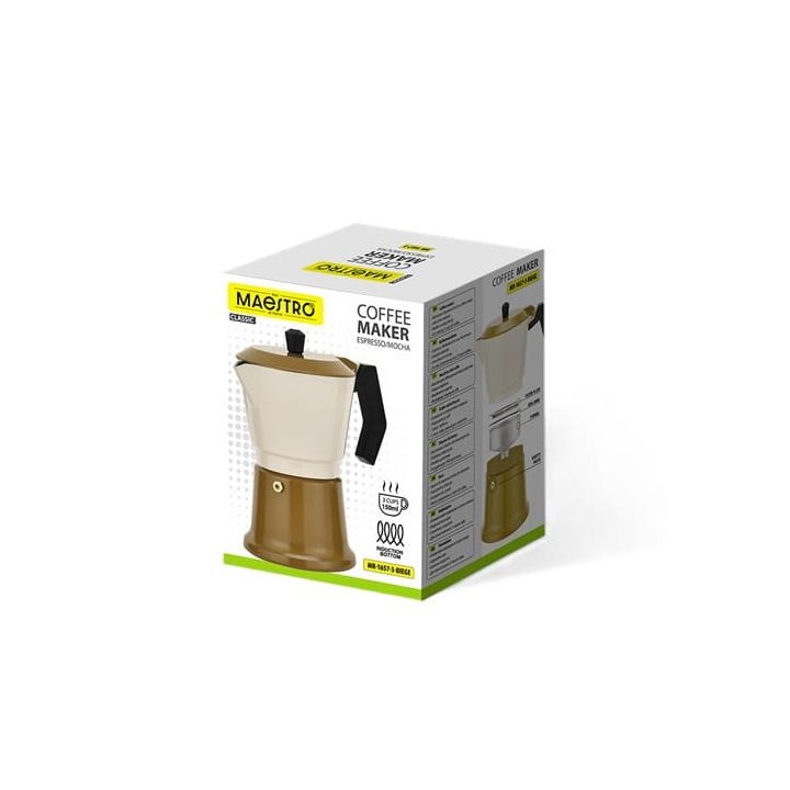 Aluminium moka pot MR-1657-3-BEIGE MAESTRO