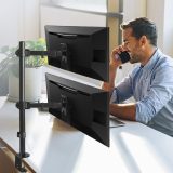 Maclean MC-967 Double Vertical Monitor Desk Mount Screen Holder max VESA 100x100 13-27 2x 9kg Powder Coated Tilting Rotating Adj