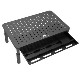 Maclean MC-946 Monitor Laptop Stand 13 - 32 3-Level Height Adjustment with Drawer up to 20kg Sturdy Vented