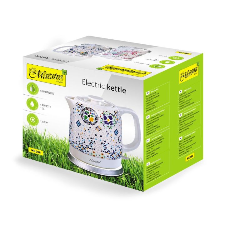 Ceramic electric kettle MAESTRO MR-068 1 5L 1500W (MR-068-MOSAIC)