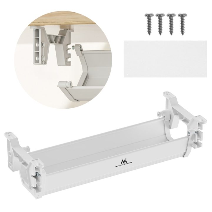 Maclean under-desk cable/extension organizer max. load 5kg white MC-106 W