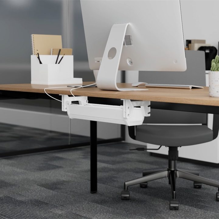 Maclean under-desk cable/extension organizer max. load 5kg white MC-106 W