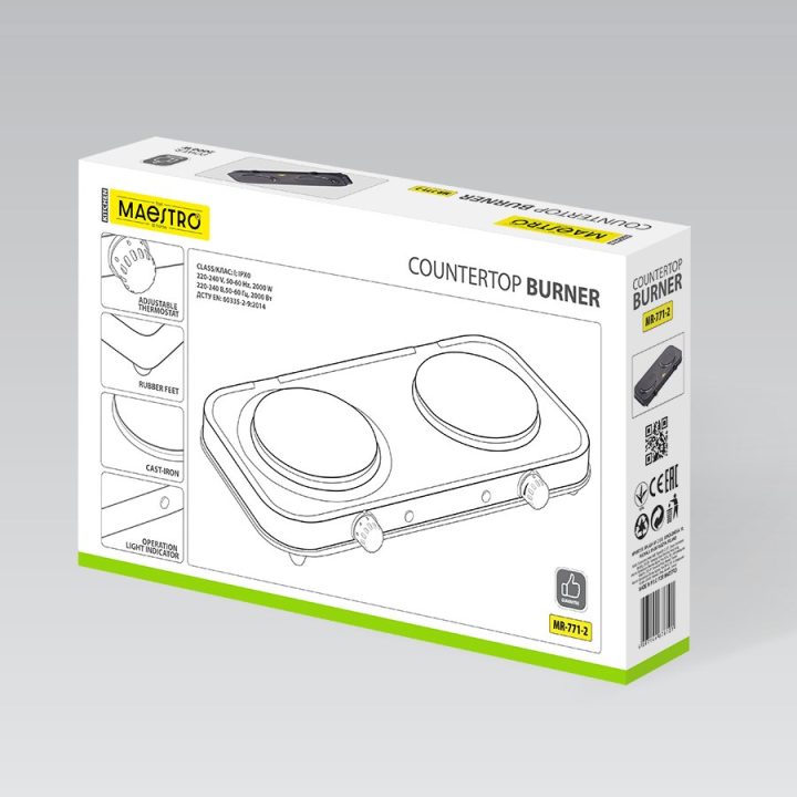Electric double hot plate 2000W MR-771-2 MAESTRO