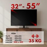 Maclean universal TV stand for RTV cabinet stand max. 35 kg 20 degree rotation for 32-55 TV MC-132