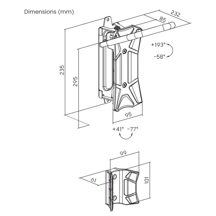 Maclean Wall-Mounted Bike Rack / Hanger max. load 35 kg adjustable tilt angle steel MC-171