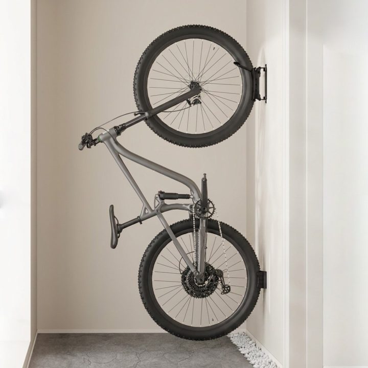 Maclean Wall-Mounted Bike Rack / Hanger max. load 35 kg adjustable tilt angle steel MC-171