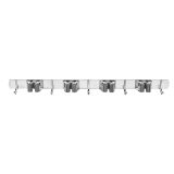 Maclean Wall-Mounted Organizer for Garden Tools and Mops Steel with Hooks Max. Load 20 kg Width 49 cm MC-184
