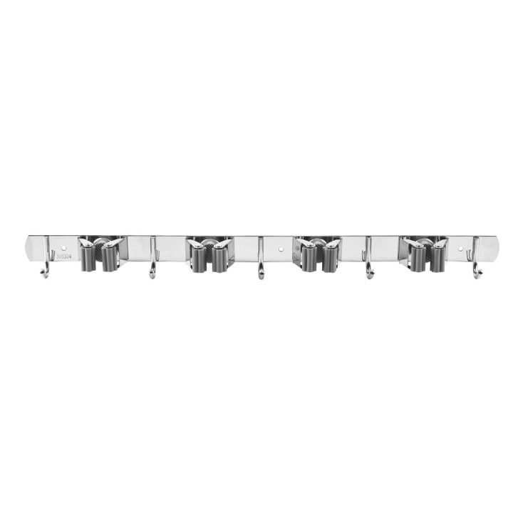 Maclean Wall-Mounted Organizer for Garden Tools and Mops Steel with Hooks Max. Load 20 kg Width 49 cm MC-184
