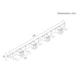 Maclean Wall-Mounted Organizer for Garden Tools and Mops Steel with Hooks Max. Load 20 kg Width 49 cm MC-184