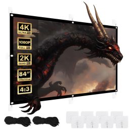 Maclean projection screen 84 175x131cm 25mm 4:3 border tension hooks MC-166