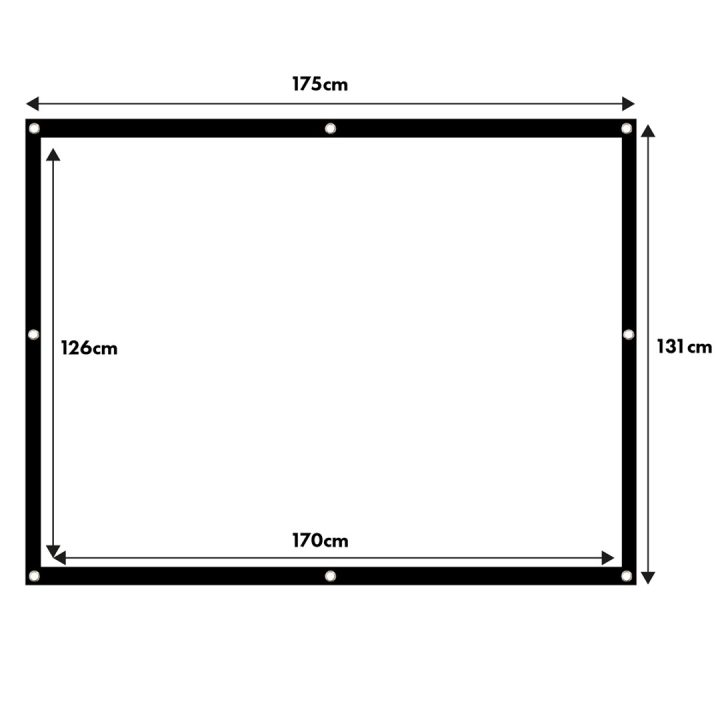 Maclean projection screen 84 175x131cm 25mm 4:3 border tension hooks MC-166