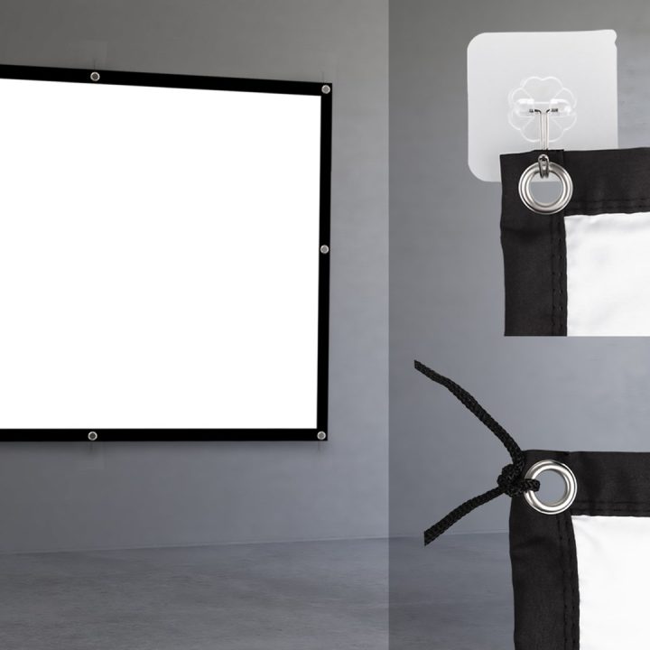 Maclean projection screen 84 175x131cm 25mm 4:3 border tension hooks MC-166