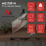 Maclean TV or Monitor Mount / Bracket max. 23–65 max. load 30 kg universal max. VESA 400x400 MC-759 N