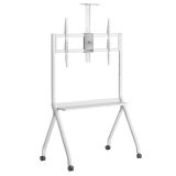 Maclean TV stand / cart camera shelf on casters 55-100 max load 120kg/10kg shelf max. VESA 900x600 white MC-114 W