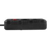 Maclean power strip 4-socket extension cable + 3xUSB 110-240V AC 50/60Hz 2.1A max 2500W 3m black MCE393 B