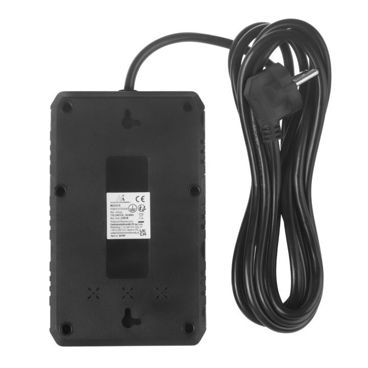Maclean power strip 4-socket extension cable + 3xUSB 110-240V AC 50/60Hz 2.1A max 2500W 3m black MCE393 B